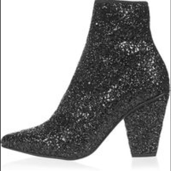 FLASH SALE!!!!! Topshop Black Ankle Glitter Boots - Picture 2 of 5